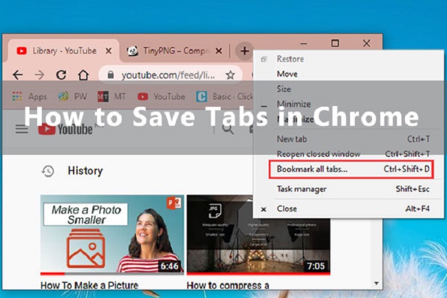 How to save tabs in chrome