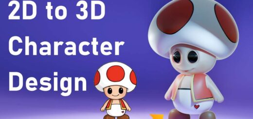 Blender 3D animation interface with a character model