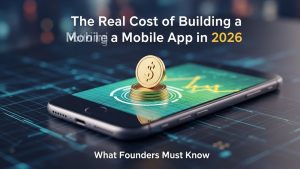 Detailed breakdown chart showing mobile app development cost distribution across design, development, testing, and maintenance phases in 2026