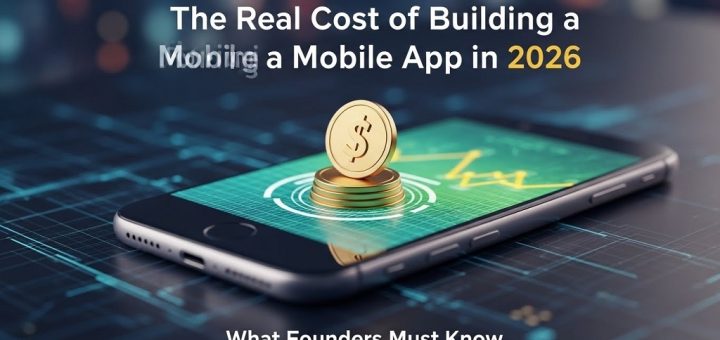 Detailed breakdown chart showing mobile app development cost distribution across design, development, testing, and maintenance phases in 2026