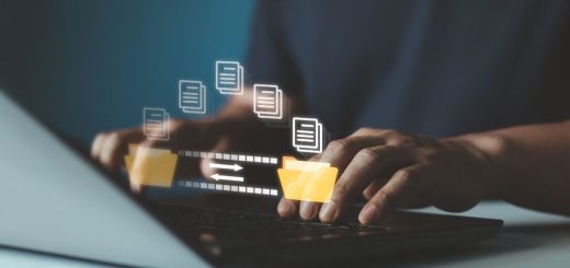 Illustration of transferring large files online using secure and fast methods.