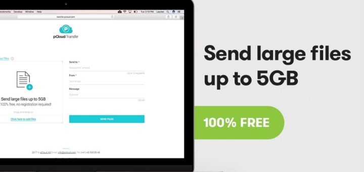 Person uploading large files online using a free file-sharing platform