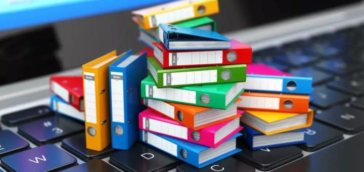 Computer screen showing neatly organized folders in a digital file management system