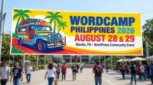 WordCamp Philippines 2026 event banner showing August 28 and 29 dates