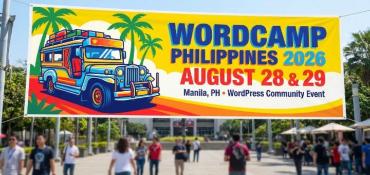 WordCamp Philippines 2026 event banner showing August 28 and 29 dates